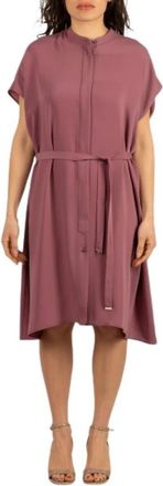 Herno Midi Jurk met Riem - Dames - Casual kleedjes - Roze - L - Polyester - Kleedjes