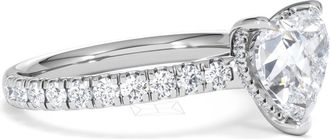 The Diamond Store Amora Heart 2.55ct Hidden Halo Lab Diamond Engagement Ring With Side Stones Set in 18K White Gold