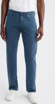 AG - Adriano Goldschmied Protégé Italian Light Bedford Straight Leg Pants in Sulfur Pier Blue at Nordstrom, Size 30 X 34