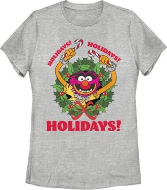 The Muppets Womens The Muppets Ho Ho Holidays! Graphic T-Shirt in Athletic Heather at Nordstrom, Size Large