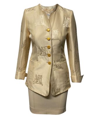 Escada x Margaretha Ley Skirt Suit Set in Cream Cotton