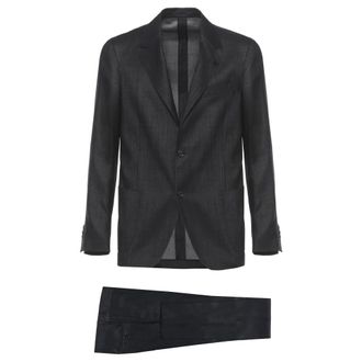 Lardini Single Breasted Suits, male, Black, Size: 2XL Button Single-Breasted Suit