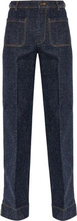 Victoria Beckham Alina Wijde Jeans - Dames - Loose Fit Jeans - Blauw - W28 - Katoen - Jeans