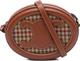 Celine Ovale Schoudertas van Leer en Tweed