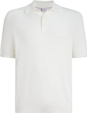 Brunello Cucinelli Rib knit polo in Panama at Nordstrom, Size 52 It