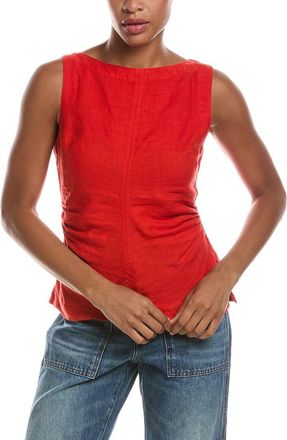 Madewell Cinched Boatneck Sleeveless Linen Top