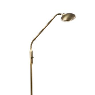 QAZQA Qazqa + Moderno L&aacute;mpara De Pie Moderna Bronce Con Led - Eva Acero Alargada Incluye Led Max. 1 X 5 Watt