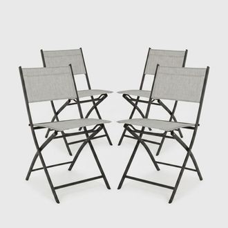 BIZZOTTO Bizzotto - 4x Silla Plegable Martinez Gris Claro