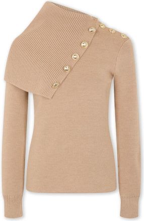 Paco Rabanne Oversized coltrui - Dames - Coltruien - Beige - L - Wol - Truien & Vesten