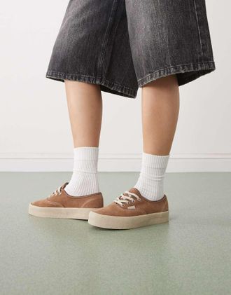 Vans Authentic - Sneakers in camoscio marrone medio con suola in para