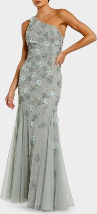 Mac Duggal Floral Appliqu&eacute; One-Shoulder Gown