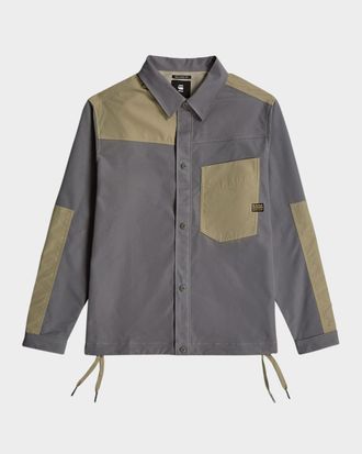 G-Star Mens Bicolor Paneled Button-Down Shirt