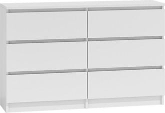 Hucoco Milan - C&oacute;moda Grande Para Dormitorio De 6 Cajones - 30x120x77cm - Estilo Escandinavo - Almacenamiento
