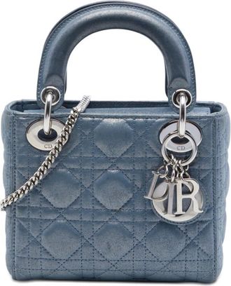 Dior Pre-owned Dior Mini Iridescent Lambskin Cannage Lady Dior Ladies VSMFF1VLNLTW0B56