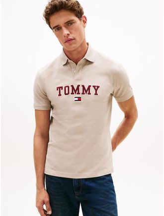 Tommy Hilfiger Mens Regular Fit Monotype Tommy Logo Polo - Beige - XXXL