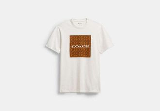 Coach Mens Signature Classic T-Shirt in White, Size Medium | Organic Cotton