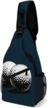 Generic Golf Ball Unisex Shoulder Bags Casual Crossbody Chest Bag Sling Backpack for Hiking Cycling Travel