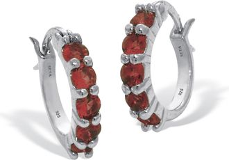 Palm Beach Jewelry Birthstone Sterling Silver Huggie Hoop Earrings
