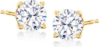 Ross-Simons CZ Stud Earrings in 14kt Yellow Gold