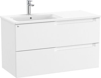 Roca Pack Mueble Base De 2 Cajones + Lavabo Aleyda Roca Color: Blanco Mate - Medidas: 1005x460x565 Mm - Posici&oacute;n Del Lavabo: Izquierda