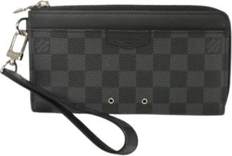 Louis Vuitton Pre-owned Zippy Dragonne Damier Graphite Long Wallet - Heren - Vintage Clutch - Zwart - ONE Size - Leer - Vintage