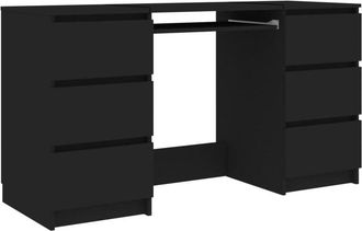 vidaXL Escritorio de madera contrachapada negro 140x50x77 cm vidaXL