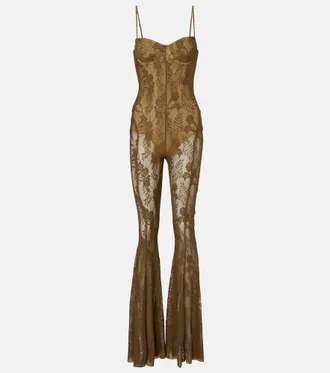 Norma Kamali Floral lace jumpsuit