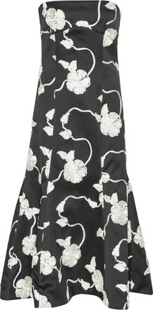 Rotate Abito midi a fiori - Nero