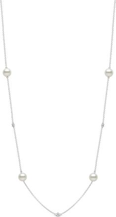 Yoko London 18kt white gold Akoya pearl necklace - Silver