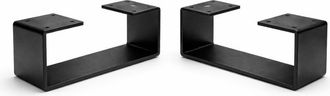 Skraut Home Pack de 2 Patas met&aacute;licas en U, Soporte para Muebles, Negro, 31x8x12cm
