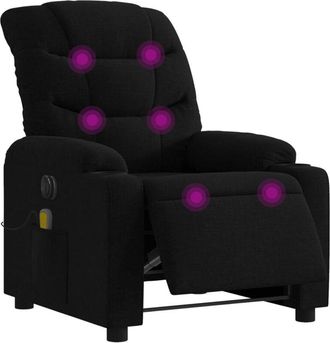 vidaXL Vidaxl - Sill&oacute;n Reclinable De Masaje El&eacute;ctrico Tela Negro