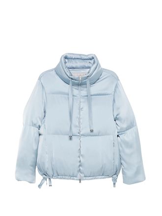 Herno Blue Shiny Finish Boxy Down Jacket