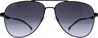 HUGO BOSS Aviator Mens Matte Black Dark Grey Gradient 1641/S Metal - One Size