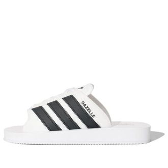 adidas (WMNS) adidas Gazelle Beach Slides Asia Sizing White Black JQ7420