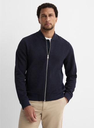 Le 31 Mens Embossed geo bomber jacket