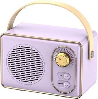 OEM Altavoz Bluetooth Retro, Altavoz Inal&aacute;mbrico Port&aacute;til Vintage Con Bluetooth 5.0, Compatible Con Tarjeta Tf/unidad Usb/entrada Aux, Color Morado