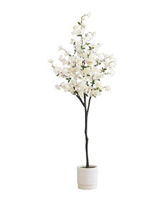 Nearly Natural 6Ft Artificial Cherry Blossom Tree With Decorative Planter