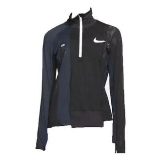 Nike (WMNS) Nike x sacai Half Zip Running Jacket Black Blue CD6308-010