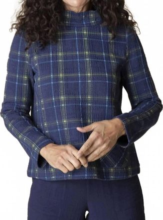 Habitat Womens Plaid Pocket Pullover In Indigo