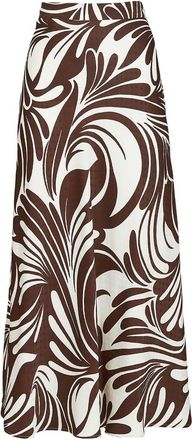La DoubleJ abstract-print midi skirt - women - Viscose - S - White