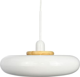Dyberg Larsen L&aacute;mpara Dyberg Larsen Planet Blanco Metal Madera Dise&ntilde;o Moderno