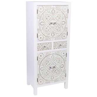 Wanderlust Deco Armario De Madera De 2 Cajones Y 4 Puertas 50x34,5x121