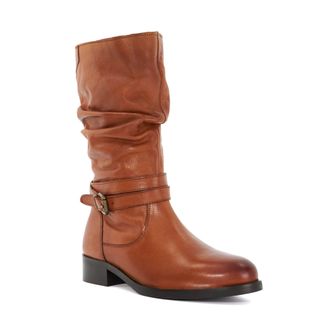 Dune London Womens Ladies Tasa - Leather Mid Calf Boots - Tan - Size UK 5
