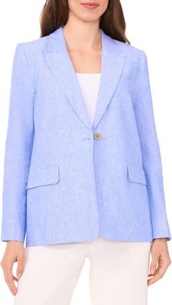 Halogen One-Button Linen Blend Blazer in Ultramarine at Nordstrom Rack, Size 10