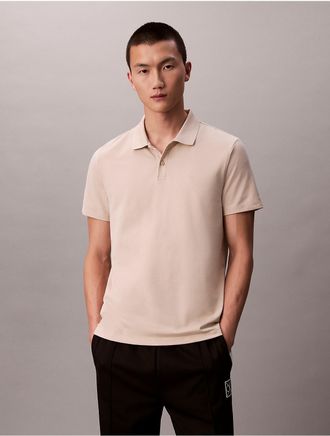 Calvin Klein Mens Cotton Blend Classic Polo Shirt - Brown - 2XL