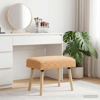 vidaXL Vidaxl Panchina Tinta Unita Beige 60 X 40 X 45 Cm Boucl&eacute;