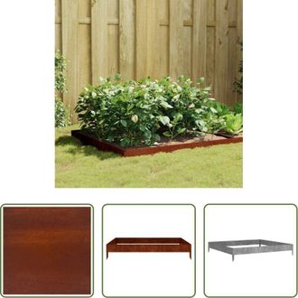 vidaXL Fioriera in acciaio corten - Fioriera Rialzata da Giardino 100x100x18,5 cm in Acciaio Corten