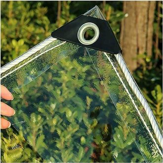 OEM Lona Para Techo De P&eacute;rgola O Terraza - Transparente Con Ojales - Pvc Resistente De 360 g/m&sup2; - Lona Industrial - Impermeable De 0,35 Mm - 2x2 M