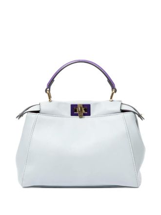 Fendi mini Peekaboo tote bag - women - CALFSKIN - One Size - Blue