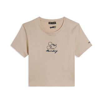 Freddy T-shirt cropped da donna in costina con ricami Disney